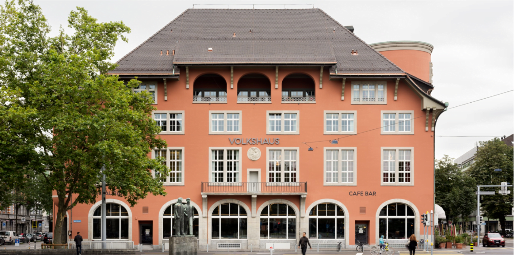 Facade of the Volkshaus in Zurich